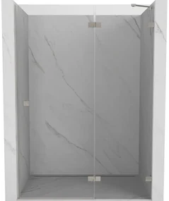 Mexen, Mexen Lunar pravé otočné sprchové dvere 130 cm, transparentné, brúsený nikel - 834-130-000-97-00-P