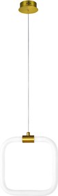 Toolight Toolight, závesné LED svietidlo 20x20cm, 9W, 3000K, LHJ057-CP1, biela-zlatá matná, OSW-60030