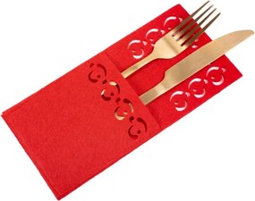 Vianočný obal na príbory KF357R červený