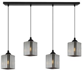 Závesné svietidlo Riffle Square, 4x grafitové sklenené tienidlo, b