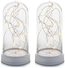 Sada vianočných svetelných kupolí 20 LED, teplá biela, 2 ks