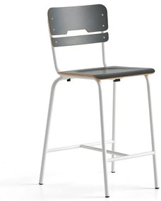 Školská stolička SCIENTIA, široké sedadlo, V 650 mm, biela/antracit