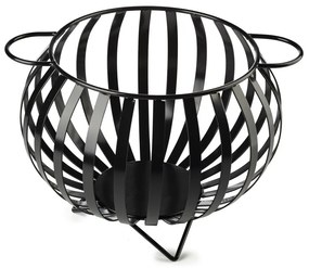 Kovový kôš na drevo Globe1, 46x35 cm, čierna