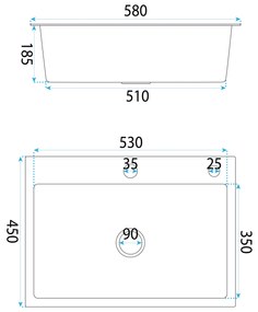 Rea Liam, oceľový kuchynský drez 530x450x200mm + sifón, zlatá matná, ZLE-06007