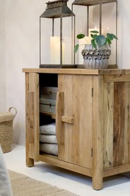 Prírodná drevená komoda s 2 dvierkami Chennia - 80*43*72 cm