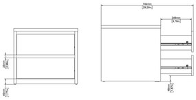 Biely/v prírodnej farbe nočný stolík Next – Tvilum