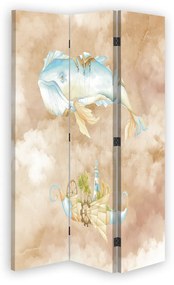 Gario Paraván Lietajúca veľryba a loď počas rána Rozmery: 110 x 170 cm, Prevedenie: Otočný paraván 360°