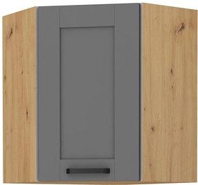 Horná rohová kuchynská skrinka Lucid 60x60 GN-72 1F (45°) (korpus: dub artisan + front: mdf dustgrey). Vlastná spoľahlivá doprava až k Vám domov. 1134754