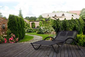ModernHome Záhradné ležadlo s baldachýnom