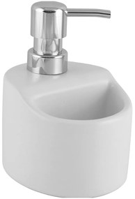 Kuchinox Yogo, keramický dávkovač saponátu 330ml na postavenie, biela-chrómová, LAV-AMP_6M2M