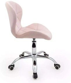 LuxuryForm DESIGN Stolička LIVIO VELUR na striebornej podstave s kolieskami - ružová