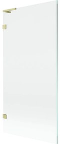Mexen, Mexen Lunar L 1-krídlová vaňová zástena 90 x 150 cm, transparentná, brúsené zlato - 897L-090-000-55-00