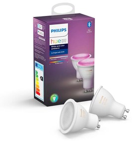 PHILIPS HUE Múdra LED stmievateľná žiarovka HUE s funkciou RGB, GU10, 4,3 W, 350lm, teplá biela-studená biela, 2