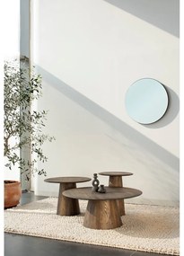 Hnedý okrúhly konferenčný stolík z dubového dreva ø 80 cm Mushroom – Gazzda