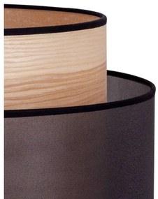 Duolla - Stolná lampa WOOD BOHO 1xE27/15W/230V pr. 25 cm čierna/béžová