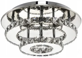 Toolight Toolight, LED krištáľové závesné stropné svietidlo 20W, neutrálna farba, APP412-C, chrómová, OSW-65010