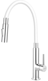 FERRO - Drezová batéria s flexibilným ramienkom lesklý chróm/biela