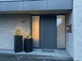 Kvetináč BLOCK, sklolaminát, výška 80 cm, antracit, outlet