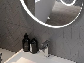Mexen Ella, LED kúpeľňové zrkadlo s podsvietením a kozmetickým zrkadielkom 100x100 cm, 6000K, ochrana proti zahmlievaniu, 9811-100-100-611-00