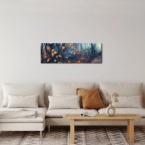 Obraz - Lúče jesenného slnka (s hodinami) (90x30 cm)