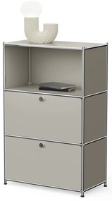 Komoda Kovová komoda »CN3« s výklopnými priečinkami, svetlosivá