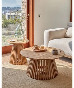 Príručný stolík z teakového dreva Kave Home Irune, ø 50 cm