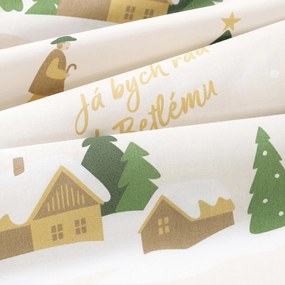 Goldea vianočný okrúhly obrus 100% bavlnené plátno - pásli ovce valaši Ø 100 cm