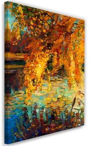 Obraz na plátně Podzimní přírodní listy jako malované - 70x100 cm