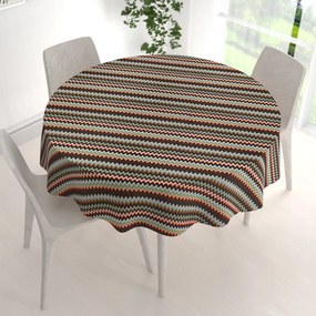 Biante Bavlnený okrúhly obrus Sandra SA-097 Retro cik cak Ø 130 cm