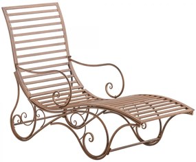 Kovová záhradné lehátko Amiens - Hnedá antik