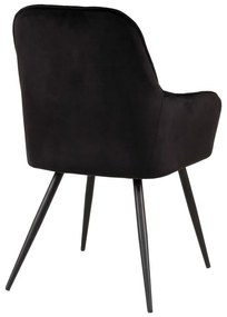 Čierne čalúnené jedálenské kreslá v súprave s podrúčkami 2 ks Harbo – House Nordic