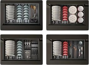 IN-DURO Držiak na taniere do zásuvky STRIPES , 16 x 47 x 18 cm , antracit