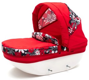 Detský kočík pre bábiky New Baby COMFORT červený kvety
