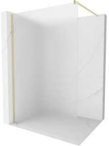 Mexen Kioto, sprchová zástena Walk-In 90 x 200 cm, 8mm sklo námraza, zlatý matný profil, 800-090-101-55-30