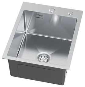 Erga HD, 1-komorový oceľový drez 400x500x210 mm, oceľová, ERG-MLS-HD4050