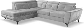 Rohová sedacia súprava Sergio, svetlo šedá látka, ľavý roh