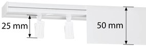 Dekodum PVC stropná lišta s krytom jednoduchá biela Dĺžka koľajnice (cm): 240, Typ prichytenia: Žabky