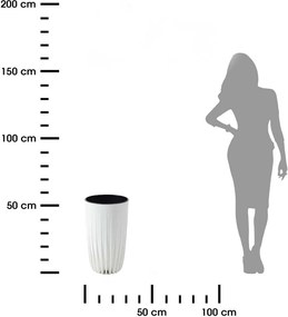 PLASTOVÝ KVETINÁČ STRIPPED ECO 51X30 CM BIELA