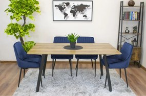 TRENDIE Zamatová stolička Berlin modrá