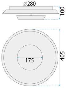 Toolight Toolight, LED stropné svietidlo 40cm, 14W, APP1459, biela, OSW-04189