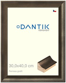 DANTIK rám na obraz 30x40 | Ferrosa grafit (Plexi Čiré)