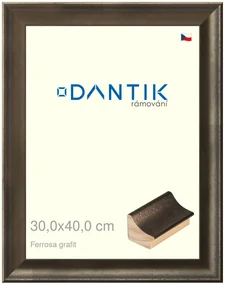 DANTIK rám na obraz 30x40 | Ferrosa grafit (Plexi Čiré)