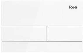 Rea T, ovládacie tlačidlo k podomietkovým systémom WC K011A-Q, biele sklo, REA-E0052