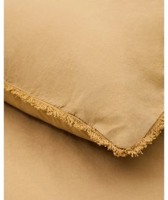 Predĺžené obliečky na dvojlôžko z bavlneného perkálu v horčicovej farbe 240x220 cm Sifinia – Kave Home