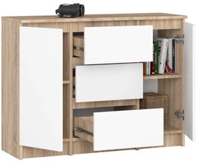 Komoda K100 2D 3SZ dub sonoma / biela
