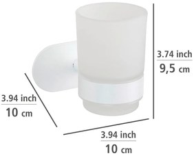 Biely samodržiaci sklenený téglik na zubné kefky Orea – Wenko