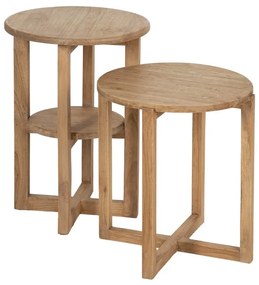 Okrúhly odkladací stolík z masívu mindi ø 40 cm Dala – Ixia