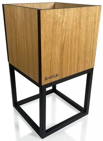 Luxusný kvetináč z prírodného dubu LOFT FIORINO 22X22X40 cm