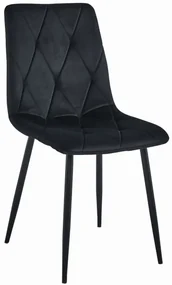 Set štyroch jedálenských stoličiek LIBRA zamatové čierne (čierne nohy)