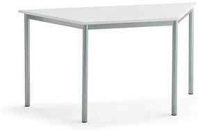 Stôl SONITUS TRAPETS, 1400x700x720 mm, HPL - biela, strieborná